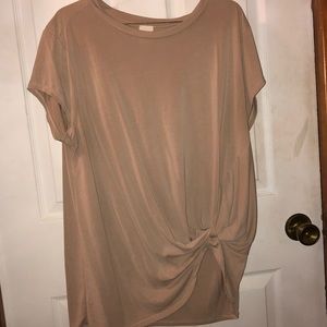 Beige Hummingbird Knot Top
